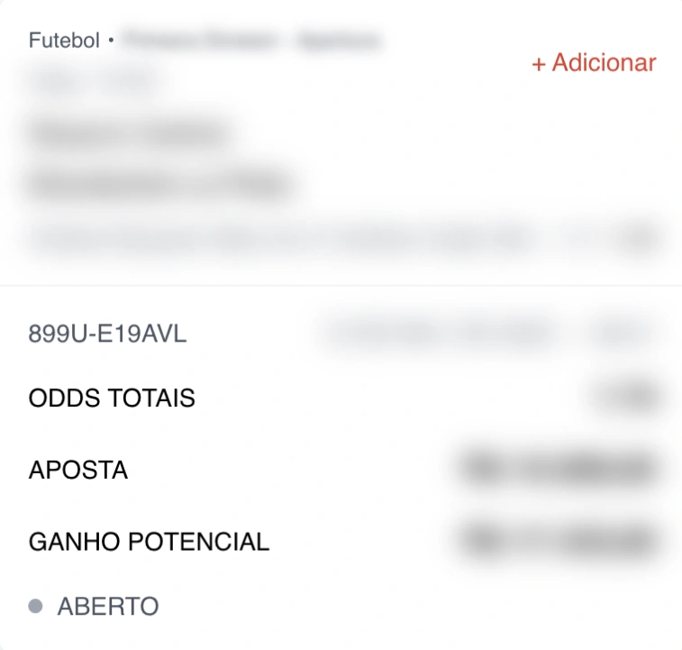 Bilhete de Apostas Esportivas - 899U-E19AVL